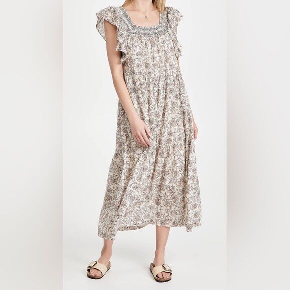 Free People Women's Bonita Printed Midi Dress size M - Picture 1 of 14